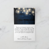 ネイビー素朴ブルーウッドストリングライト サンキューカード (内部)