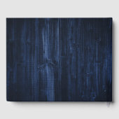 ネイビー素朴ブルーウッドレースサンフラワー結婚ズ ゲストブック (裏面)