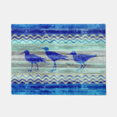 ネイビー素朴ブルーコースタルデコースタルサンピパーズ ドアマット (正面)