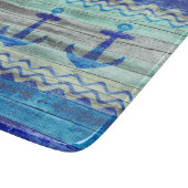 ネイビー素朴ブルーコースタルデコールいかり カッティングボード (角)