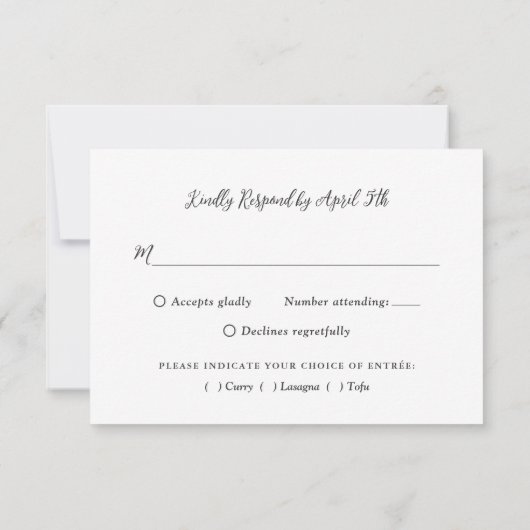 ネイビー素朴ブルーサンフラワーウェディングRSVPカード 出欠カード (裏面)