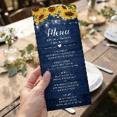 ネイビー素朴ブルーサンフラワーストリングライツ結婚ズ メニュー