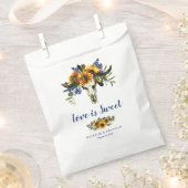 ネイビー素朴ブルーサンフラワーボホ結婚の甘さ フェイバーバッグ (クリップ留めされた状態)