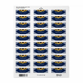 ネイビー素朴ブルーサンフラワー差出人住所ラベル ラベル (フルシート)