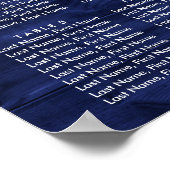 ネイビー素朴ブルーサンフラワー結婚ズ座席表8 ポスター (角)