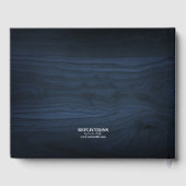 ネイビー素朴ブルーサンフラワー|デイジー結婚ズ ゲストブック (裏面)