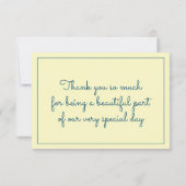 ネイビー素朴ブルーサンフラワー│デイジー結婚式の引き出物 サンキューカード (裏面)