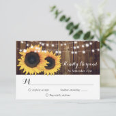 ネイビー素朴ブルーサンフラワーRSVPカードミール選択 出欠カード (スタンド正面)