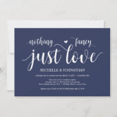 ネイビー素朴ブルーズ結婚エロペメント披露宴 招待状 (正面)