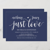 ネイビー素朴ブルーズ結婚エロペメント披露宴 招待状 (正面/裏面)