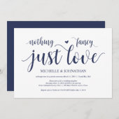 ネイビー素朴ブルーズ結婚エロペメント披露宴 招待状 (正面/裏面)