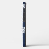 ネイビー素朴ブループレイドパターンモノグラム Case-Mate iPhoneケース (裏面 / 左)