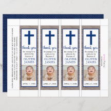 ネイビー素朴ブルーボーイバプテスマ写真ブックマーク