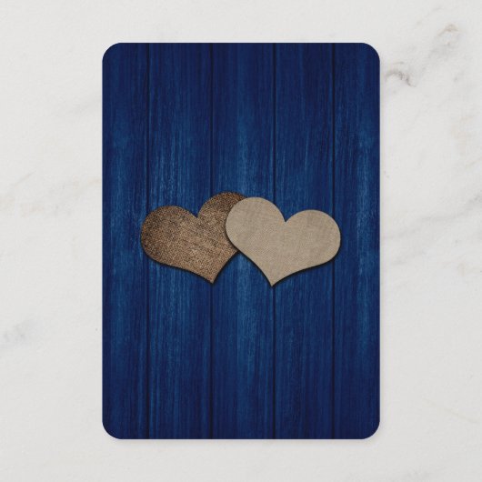 ネイビー素朴ブルーメイソンジャールウッドアコモデーションカード エンクロージャーカード (裏面)