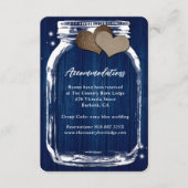 ネイビー素朴ブルーメイソンジャールウッドアコモデーションカード エンクロージャーカード (正面)