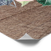 ネイビー素朴ブルー赤面フローラベビーシャワーウェルカム ポスター (角)