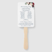 ネイビー素朴マルサラフラワー結婚式 プログラムファン ハンドファン (裏面)