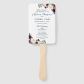 ネイビー素朴マルサラフラワー結婚式 プログラムファン ハンドファン (正面)