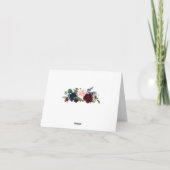 ネイビー素朴マルサラ花折りサンキューカード ノートカード (裏面)