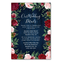 ネイビー素朴マ結婚・マルサラ国のカード テーブルナンバー