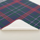ネイビー素朴レッドグリーンタータンチェックプレイドパーソナライズされた シェルパブランケット (3/4)