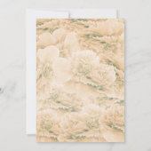 ネイビー素朴金ゴールドシックフローラストリングラ結婚イト 招待状 (裏面)