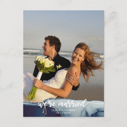 ネイビー結婚したプモダンフォト落成発表 ポストカード (正面)