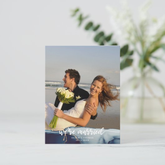 ネイビー結婚したプモダンフォト落成発表 ポストカード (スタンド正面)