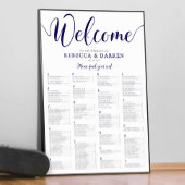 ネイビー結婚ズ座席表アルファベットテーブルプラン ポスター