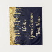 ネイビー結婚ズ・フォトブースBackdrop Anniversary Prop タペストリー (正面)