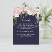 ネイビー結婚ピンクの詳細情報カード エンクロージャーカード (スタンド正面)