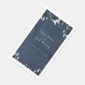 ネイビー結婚ピーニーの長い3プライディナーナプキン (コーナー)