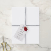 ネイビー結婚ブルゴーニュフローラ ギフトタグ (より糸付き)