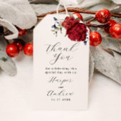 ネイビー結婚ブルゴーニュフローラ ギフトタグ