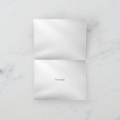 ネイビー結婚ブルホワイトゴールデンフローラシルバー サンキューカード (内部)