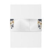 ネイビー結婚ブルホワイトゴールデンフローラシルバー 招待状ベリーバンド (裏面例)