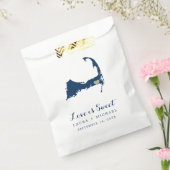 ネイビー結婚ブルーとケープコッドの地図 フェイバーバッグ (封をした状態)