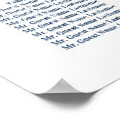 ネイビー結婚ブルーのお祝い座席表 ポスター (角)