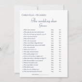 ネイビー結婚ブルーのシューゲームブライダルシャワーゲーム 案内状 (正面)