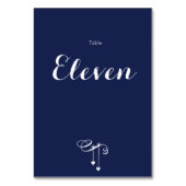 ネイビー結婚ブルーのテーブル番号(白ハート) テーブルナンバー (裏面)