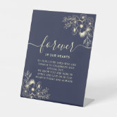 ネイビー結婚ブルーのメモリアル 台座サイン (正面)