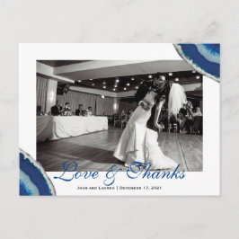 ネイビー結婚ブルーの写真ありがとう | Agateの写真 ポストカード