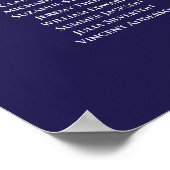 ネイビー結婚ブルーの8テーブル座席表シルバー ポスター (角)