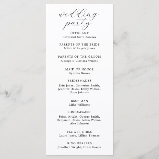 ネイビー結婚ブルーフローラ式プログラム プログラム (裏面)