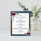 ネイビー結婚ブルー花模様ブルゴーニュ (スタンド正面)