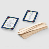 ネイビー結婚ブルー花模様ブルゴーニュ ハンドファン (組立なし)