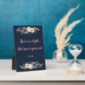 ネイビー結婚ブロッサムピンク フォトプラーク (側面)