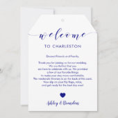 ネイビー結婚ラージの歓迎ラベル、手紙の旅程 (正面)