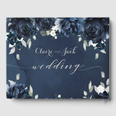 ネイビー結婚牡丹 ゲストブック (裏面)