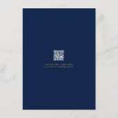 ネイビー結婚金ゴールドの柔らかい繊細なロマンチックな詳細 エンクロージャーカード (裏面)